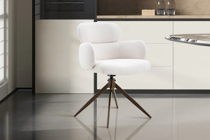 Chaise Pivotante de Salle à Manger ROXANA en Tissu - 59 x 58 cm