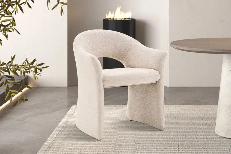Chaise de Salle à Manger CHARLYNE avec Accoudoirs en Tissu - 66 x 61,5 cm