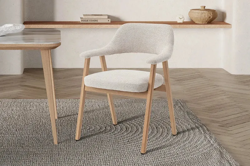 Chaise avec Accoudoirs CORALYA en Chêne Massif Fumé - 64 x 59.5 cm
