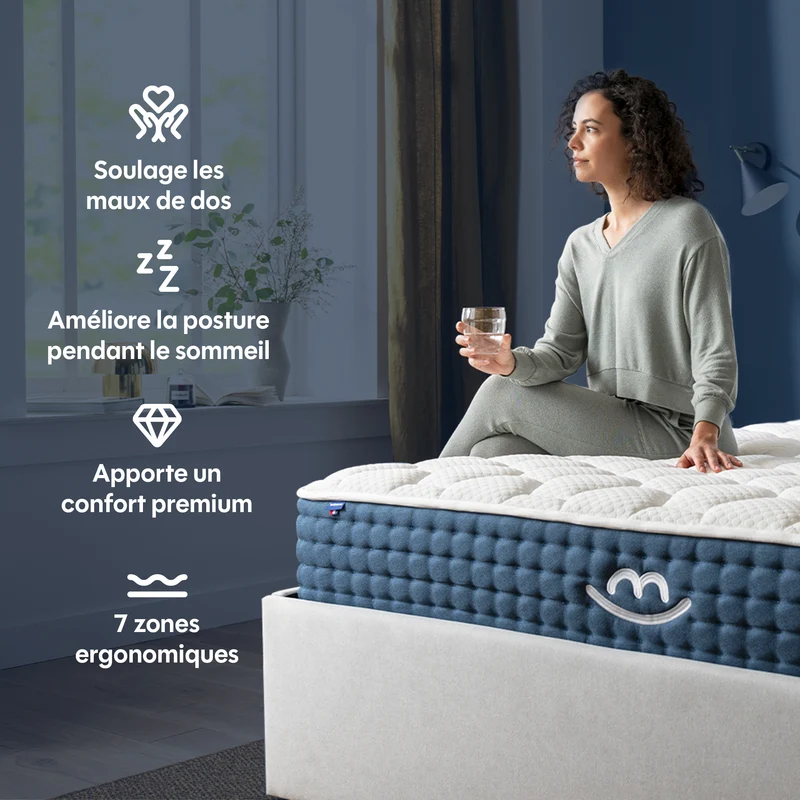 Pack Matelas hybride premium Jade - mémoire de forme + 2 oreillers