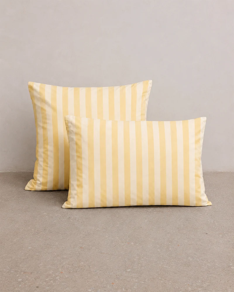 Taie d'oreiller percale lavée x2 - 7 coloris au choix