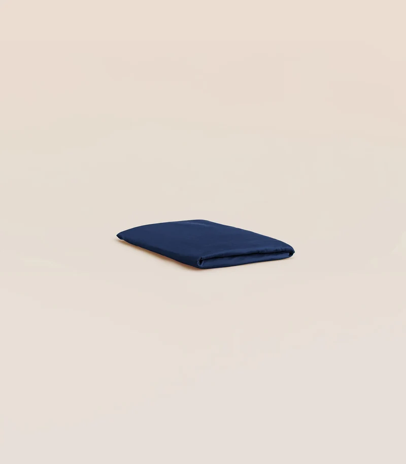 Drap housse en satin de coton - Bleu meltem