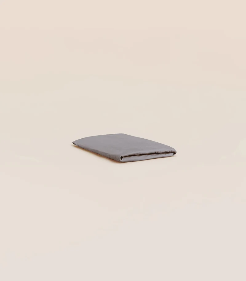 Drap plat satin de coton - Gris levant