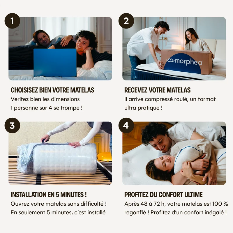 Pack Matelas hybride Mila - mousse et ressorts + 2 oreillers
