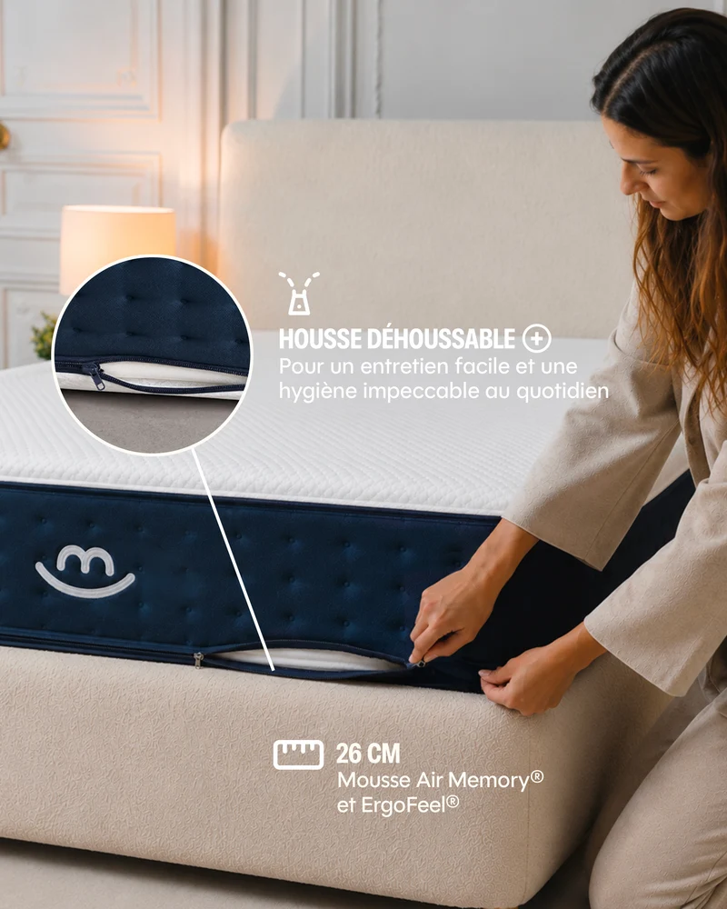 Matelas hybride Jade+ - mémoire de forme - 26cm