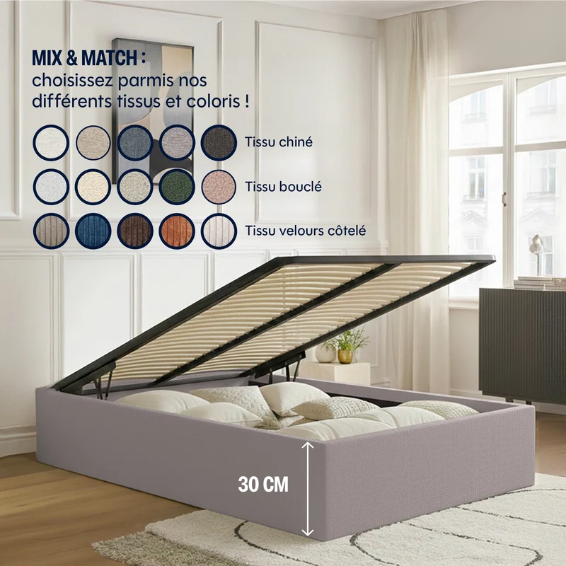 Lit Coffre - 100% personnalisable - Sans
