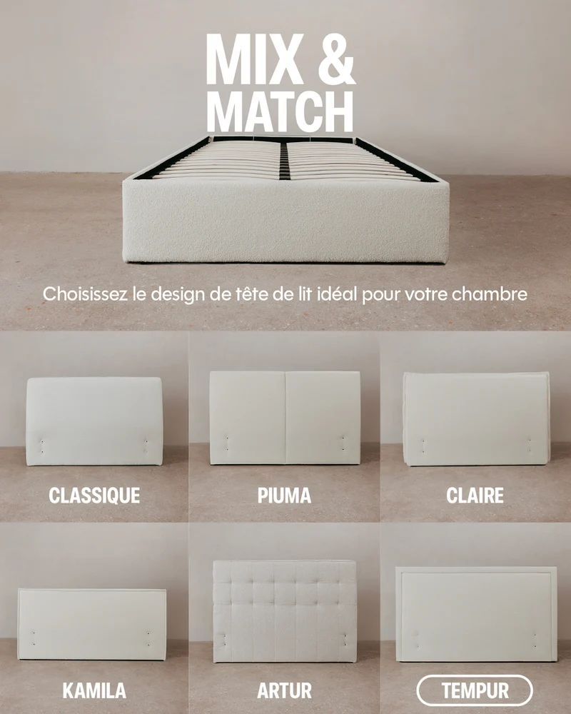 Lit Coffre - 100% personnalisable - Tempur