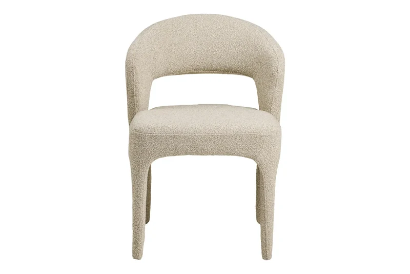 Chaise de Salle à Manger BELMONT en Tissu Sable - 57 x 61 cm