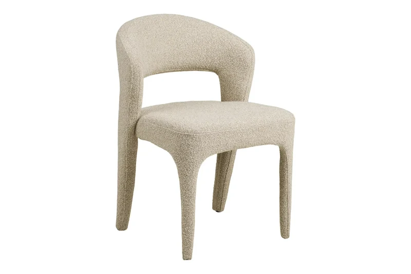 Chaise de Salle à Manger BELMONT en Tissu Sable - 57 x 61 cm