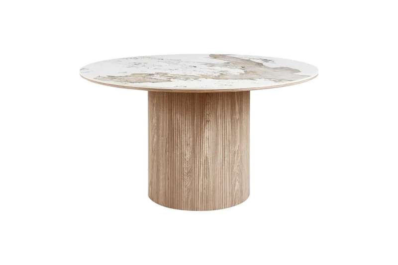 Table Ronde plateau en Céramique ATHENS pour salle à manger - 140x140 cm