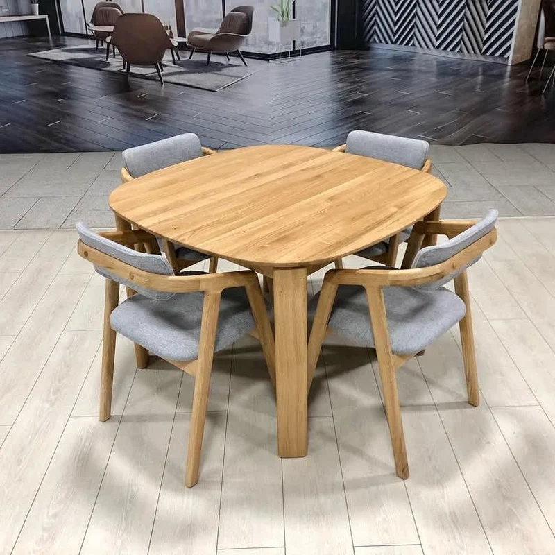 Table de salle à manger ronde à rallonges en chêne massif « Victoria » | NordicStory