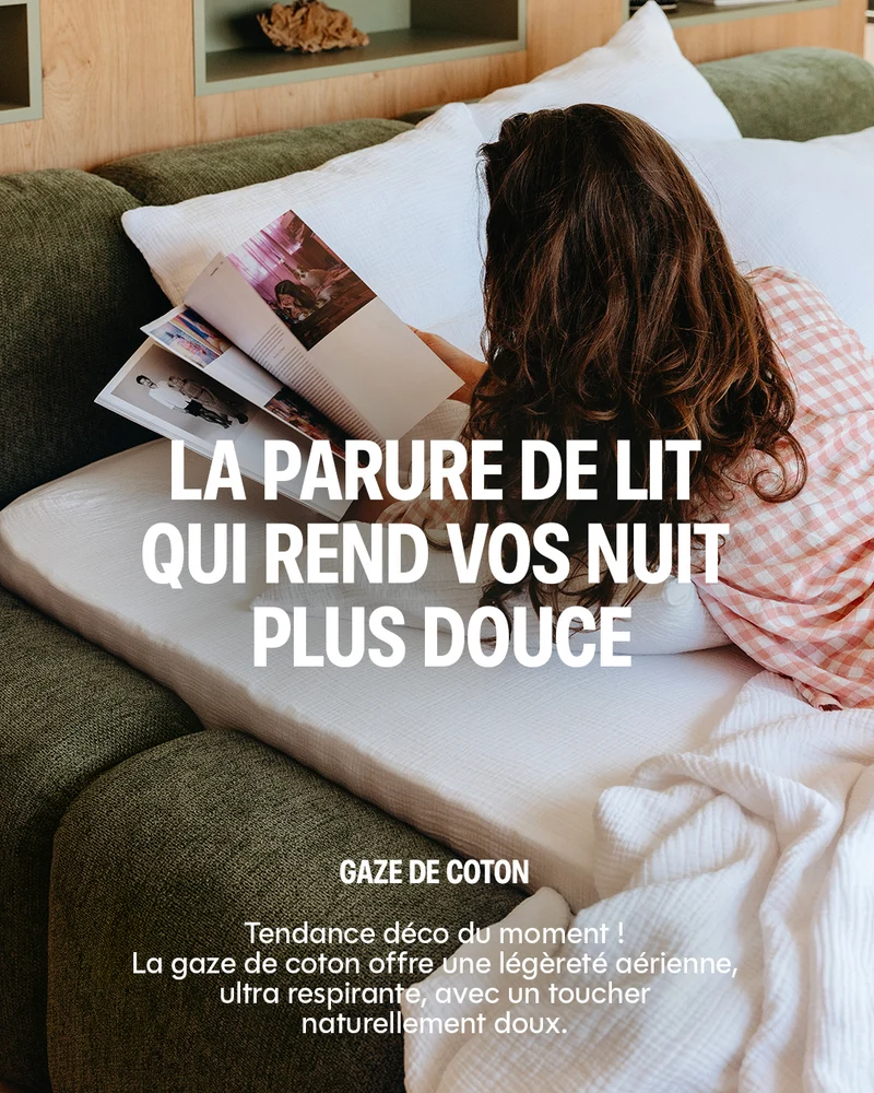 Drap housse gaze de coton - 7 coloris au choix