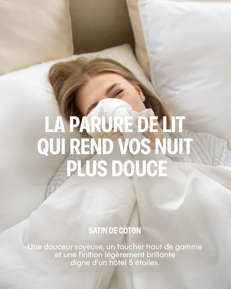 Drap housse satin de coton - 3 coloris au choix