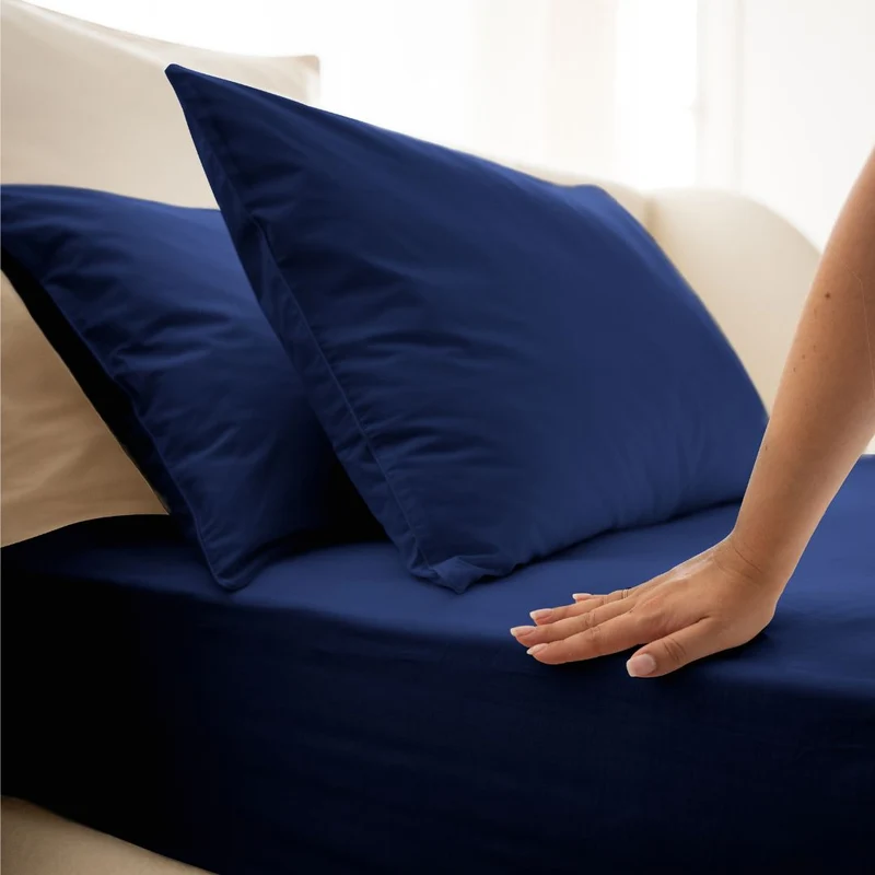 Drap housse percale lavée - 8 coloris au choix