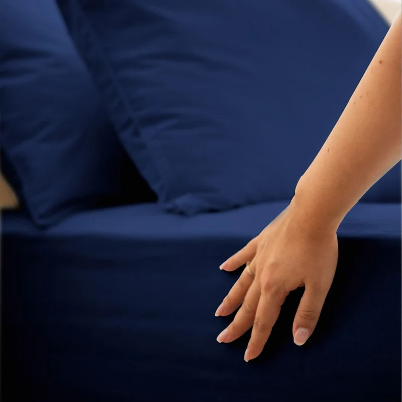 Drap housse percale lavée - 8 coloris au choix