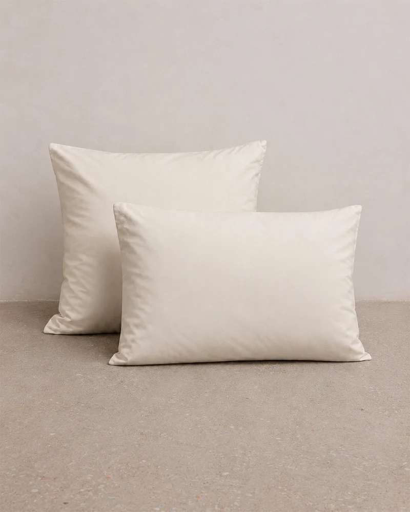 Taie d'oreiller percale lavée x2 - 7 coloris au choix