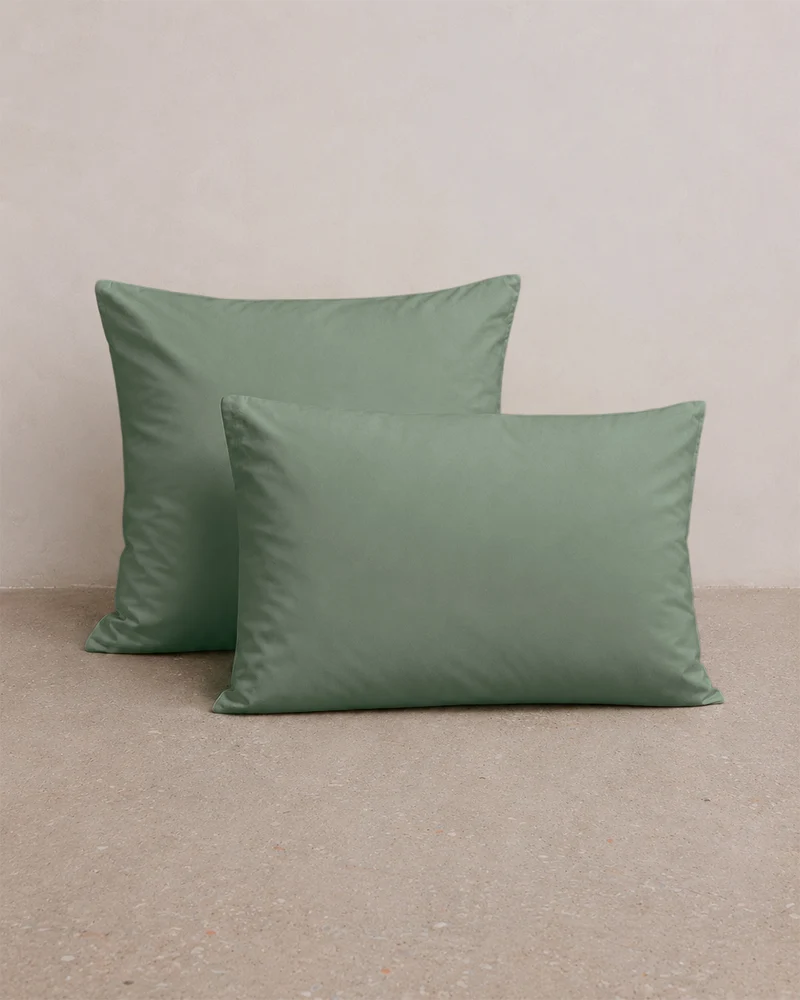 Taie d'oreiller percale lavée x2 - 7 coloris au choix