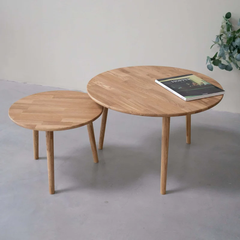 Tables basses empilables en chêne massif MALMO | NordicStory