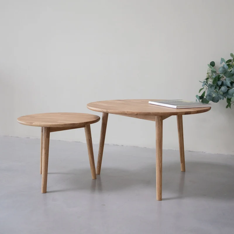 Tables basses empilables en chêne massif MALMO | NordicStory