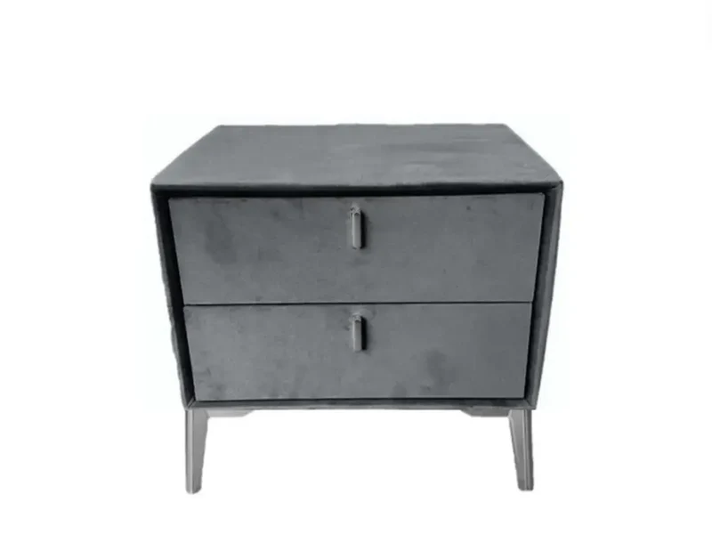 Mira - Table de Chevet en Velours - 50 x 40 cm