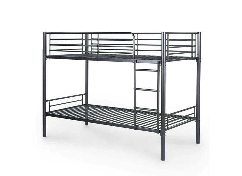 Lit superposé en métal noir 90 X 190 cm TWINS + sommier