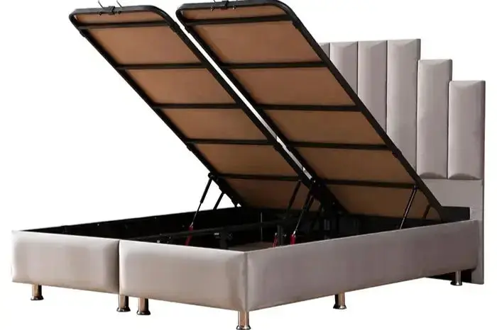 Pyra - Lit avec tête de lit et coffre de rangement - 140 à 180 cm