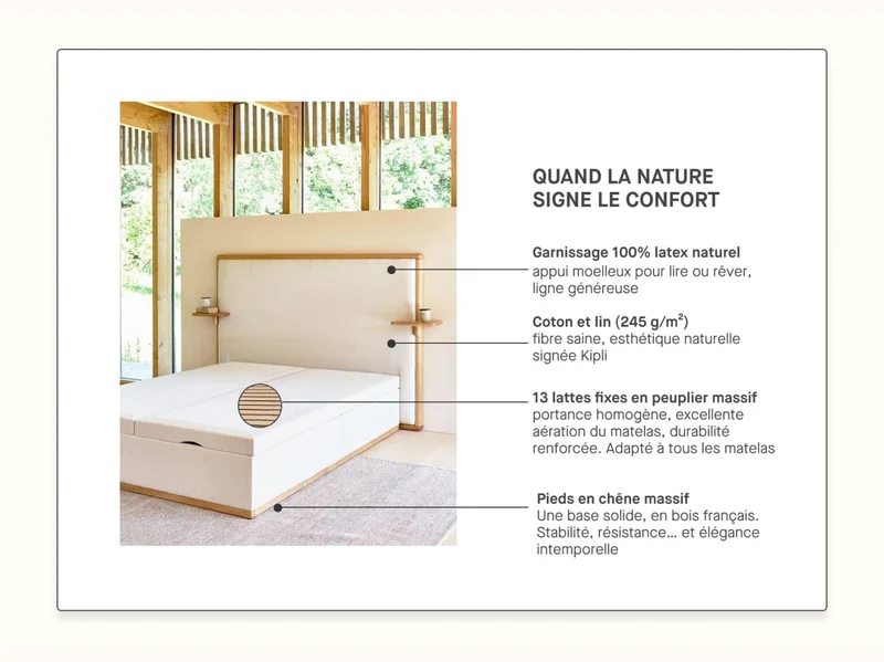 Lit coffre premium en bois massif - LA VOILE