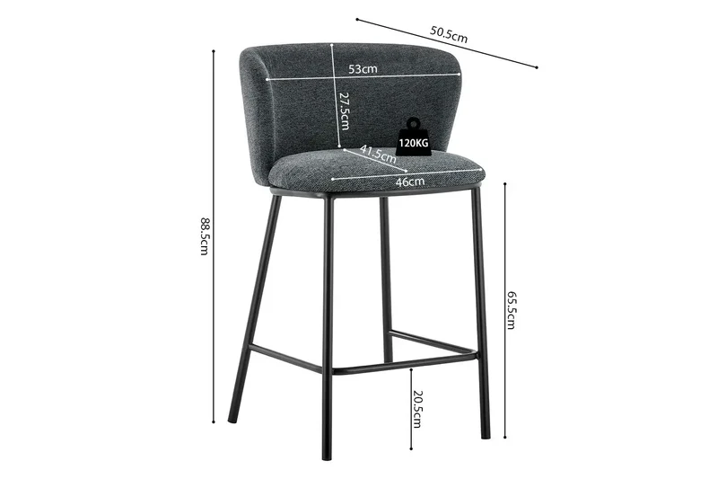 Chaises de Bar ARTHURO - 53 x 50,5 cm