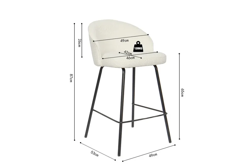 Chaises de Bar JUNYA - 52 x 51 cm