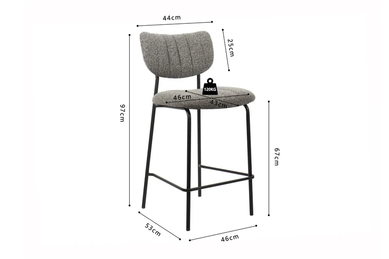 Chaises de Bar ANITA - 46 x 53 cm