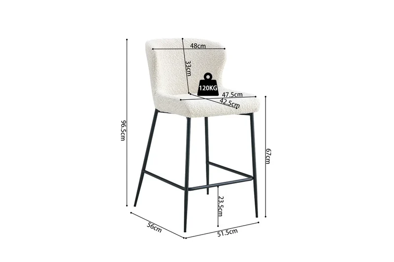 Chaises de Bar LISE - 51,5 x 56 cm