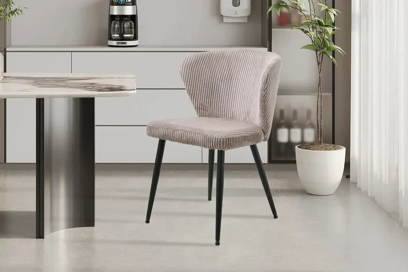 Chaise de Salle à Manger TONYO en Velours Côtelé - 54 x 55 cm