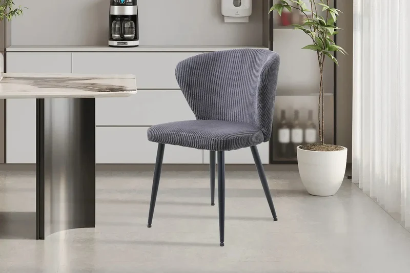 Chaise de Salle à Manger TONYO en Velours Côtelé - 54 x 55 cm