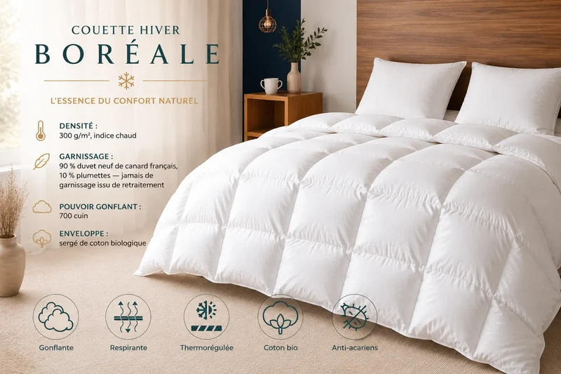 Couette hiver BORÉALE 300 g/m² – duvet de canard français