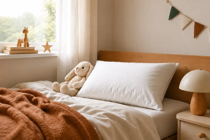 Oreiller enfant BRUME 40x60 – 30 % duvet, mi-ferme