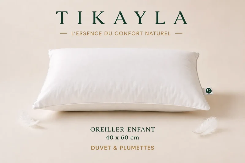 Oreiller enfant BRUME 40x60 – 30 % duvet, mi-ferme