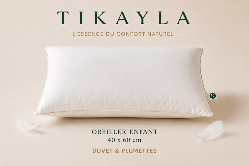 Oreiller enfant duvet NUAGE 40x60 – 90 % duvet, moelleux