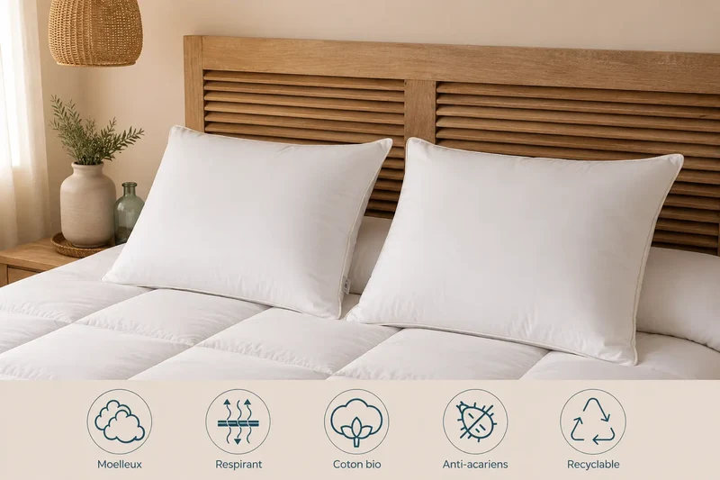 Oreiller moelleux CIRRUS – 90 % duvet de canard français