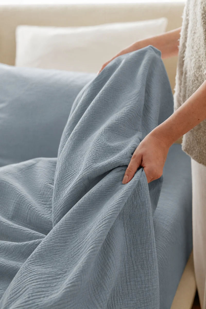 Housse de couette Gaze de coton - 4 coloris au choix