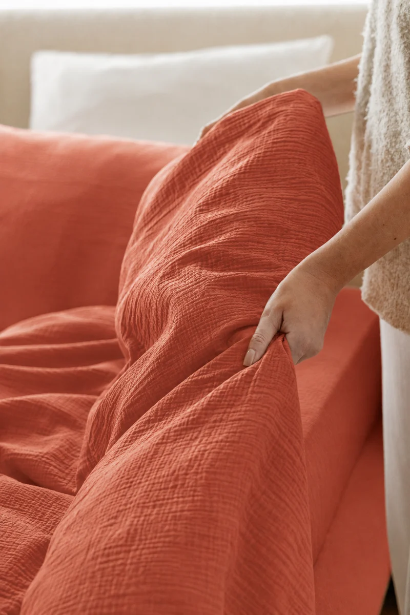 Housse de couette Gaze de coton - 4 coloris au choix