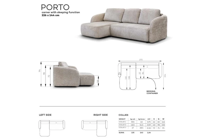 Canapé Porto Convertible