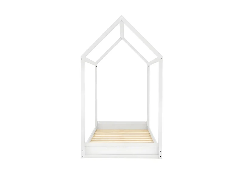 Lit cabane en bois blanc 90 x 190 cm POPY