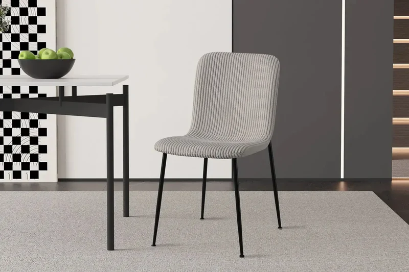Chaise de Salle à Manger ALICYA Velours Côtelé ou Bouclé - 42 x 57 cm