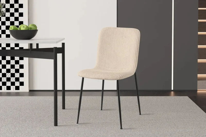 Chaise de Salle à Manger ALICYA Velours Côtelé ou Bouclé - 42 x 57 cm