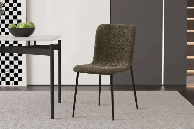 Chaise de Salle à Manger ALICYA Velours Côtelé ou Bouclé - 42 x 57 cm