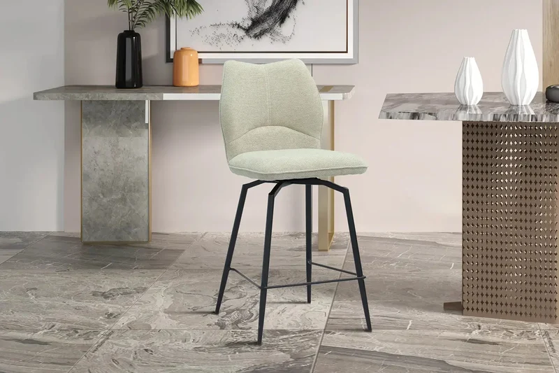 Chaises de Bar LYARA en Tissu - 48 x 56 cm