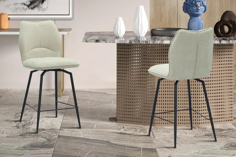 Chaises de Bar LYARA en Tissu - 48 x 56 cm