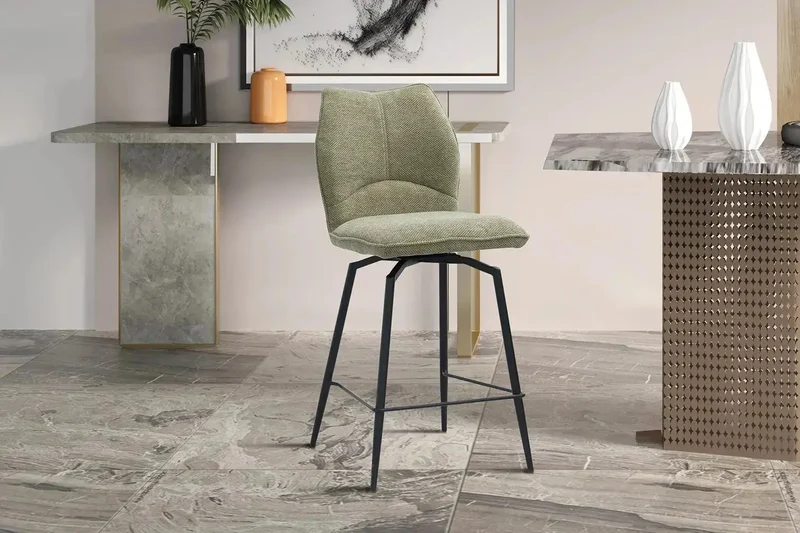 Chaises de Bar LYARA en Tissu - 48 x 56 cm