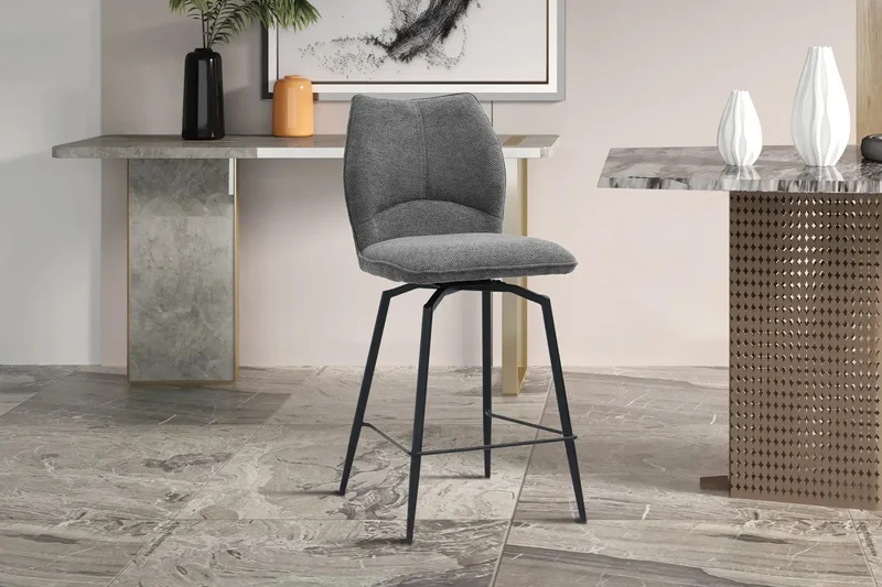 Chaises de Bar LYARA en Tissu - 48 x 56 cm