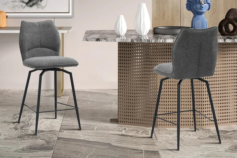 Chaises de Bar LYARA en Tissu - 48 x 56 cm